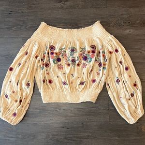 Free People Off the Shoulder Crop Top